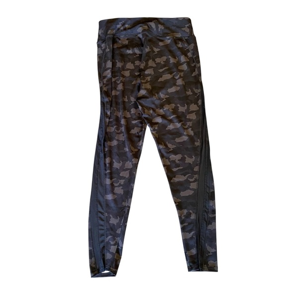 MARISSA OLIVIA Women's size XL Black Gray Camouflage Leggings Elastic Waistband - Picture 3 of 9